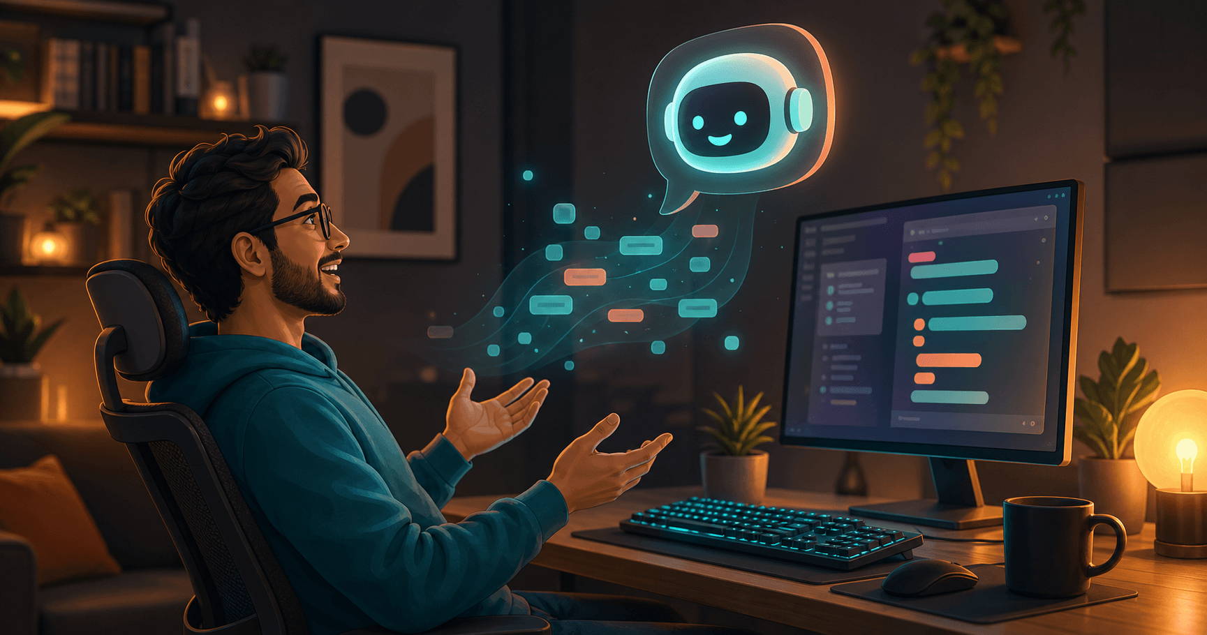 Vibe coding AI development in India — illustration of an AI-assisted software team